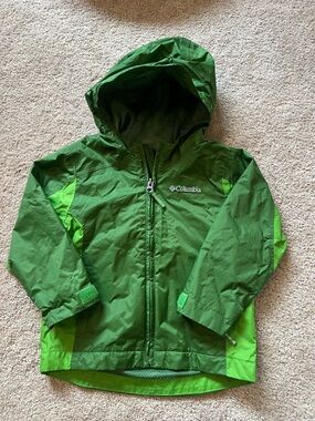 Columbia Kids' Green Hooded Rain Jacket